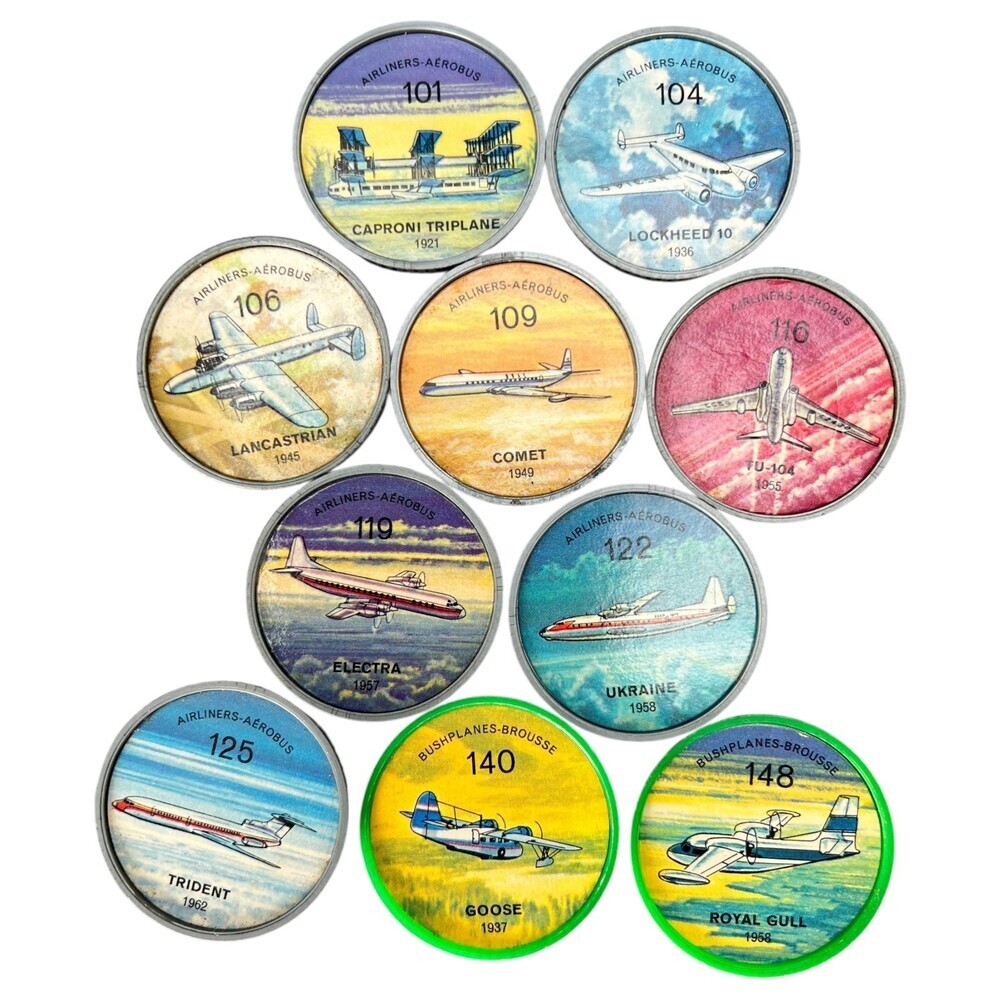 Jell-O Hostess Picture Wheel Flight Airplane 10pc Random Mixed Bundle
